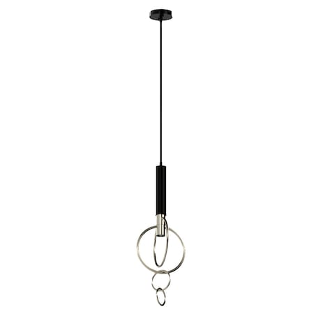 Ambiate Trapezio Adjustable Dimmable Modern Pendant Black with Brushed Nickel Trim E26 Base Socket AL10028P1